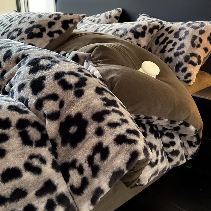 冬季加厚兔毛绒床上四件套珊瑚牛奶绒被套床单高级轻奢床品三件套