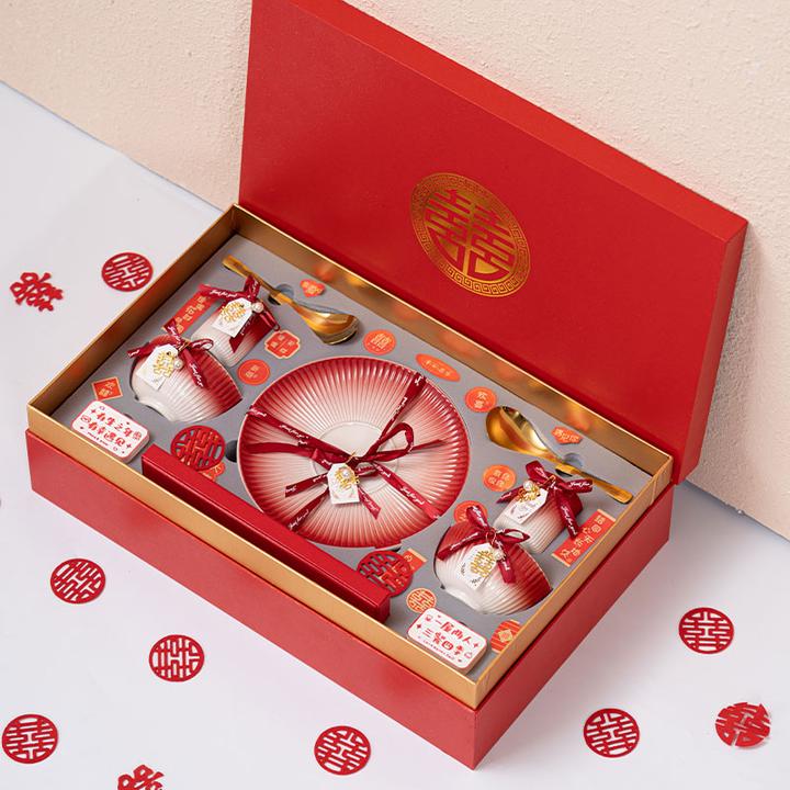 新婚浪漫送新人闺蜜创意餐具碗碟盘礼盒套装伴手礼伴娘礼盒推荐