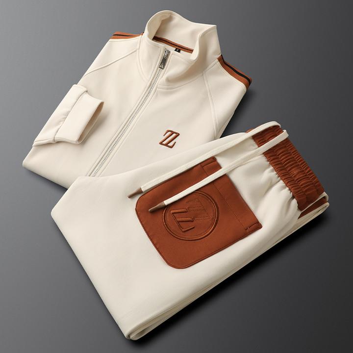 纽斯赫肯高端轻奢休闲运动套装男士秋季潮流时尚帅气夹克卫裤套装