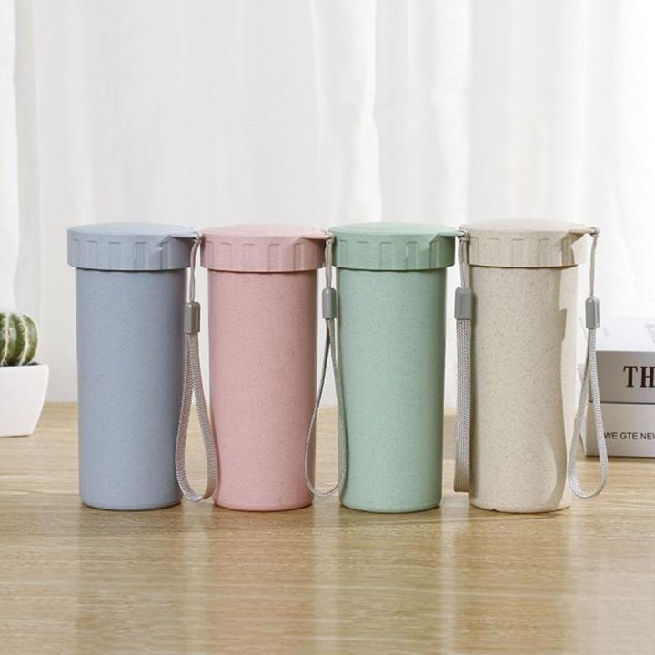 可印logo小麦秸秆随手水杯杯便携防漏随身创意简约杯子