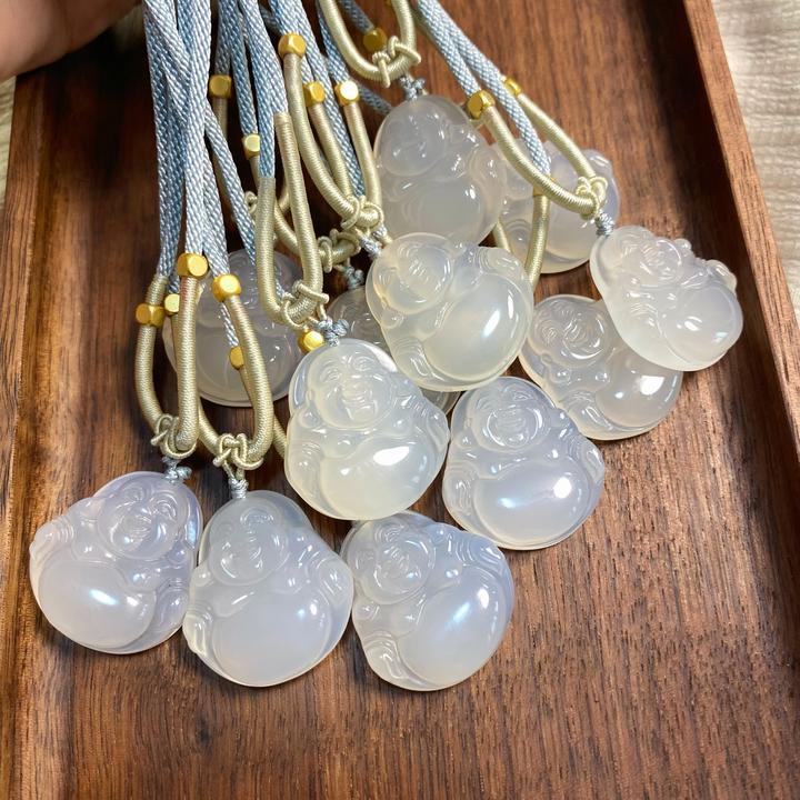 非金属玻璃项链 新中式冰透佛公吊坠清新雅致不掉色国风项链8206