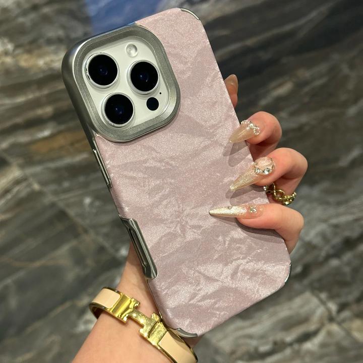 电镀绒布雪山纹适用iPhone16promax苹果15手机壳14简约款13创意12