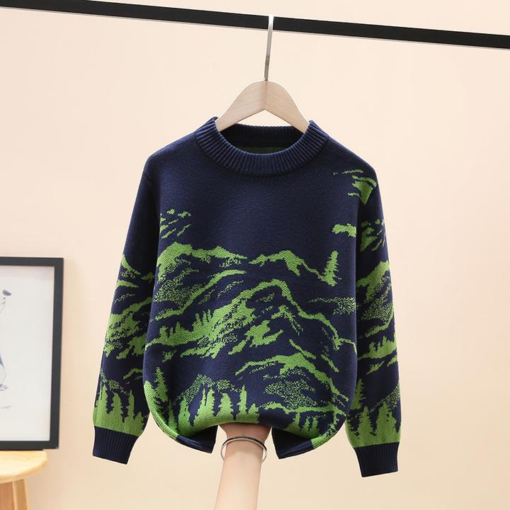 男童毛衣秋冬款中大童加绒童装针织衫冬季儿童宝宝洋气春秋毛线衣