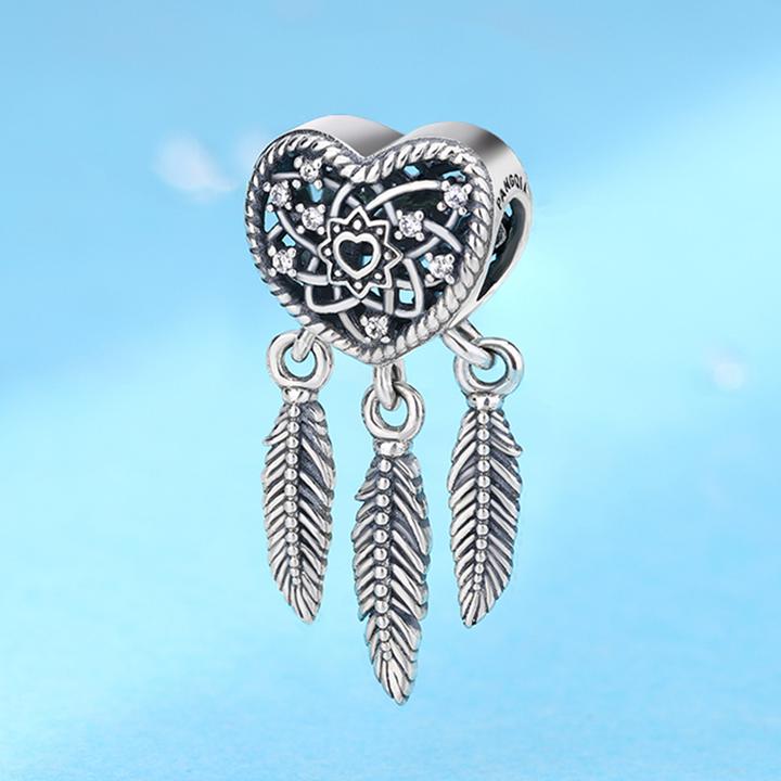 吊坠925银 潘家风格珠子纯银编织手镯配饰捕梦网吊坠气质时尚百搭