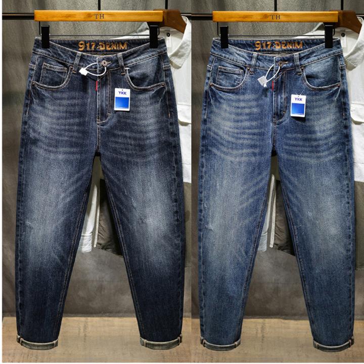 胖人耐磨秋冬款弹力加肥加大码牛仔裤子男装胖子显瘦加绒修身小脚