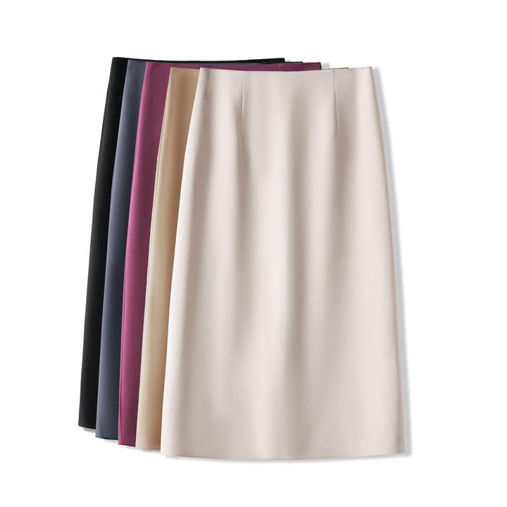 【长60/72/后开叉秋季职业西装面料裙子女款爆款2025新款半身裙