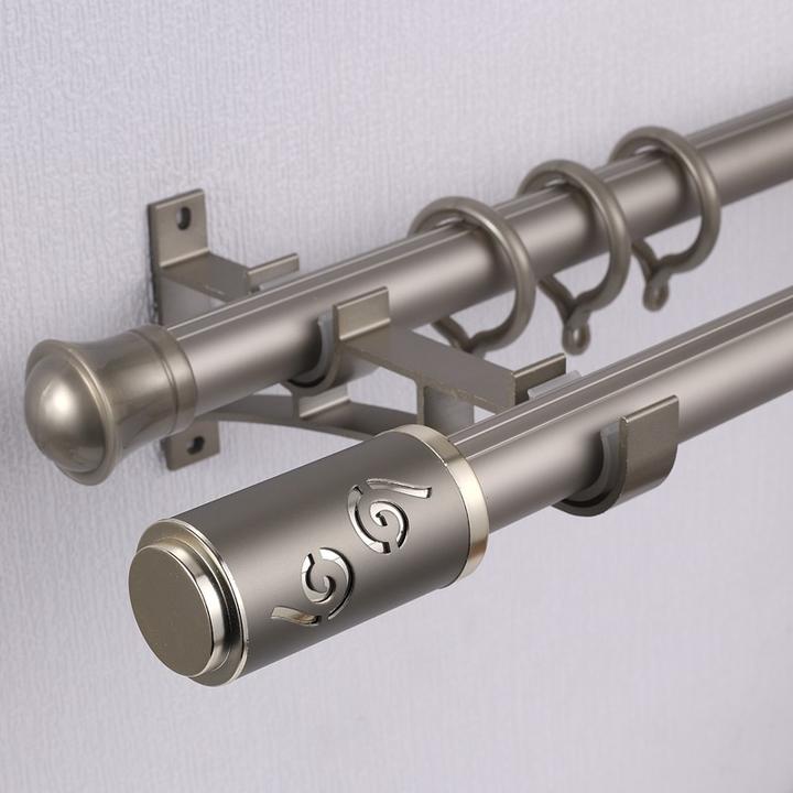 窗帘杆罗马杆打孔铝合金加厚窗帘轨道窗帘杆固定支架窗帘杆一整套