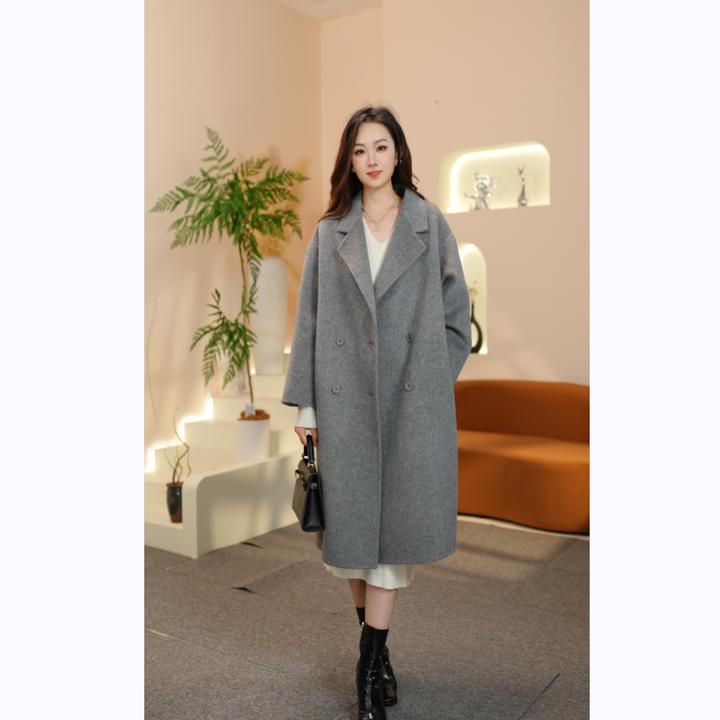 茧型235双面羊毛大衣女2025新款韩版宽松长款外套网红毛呢羊绒