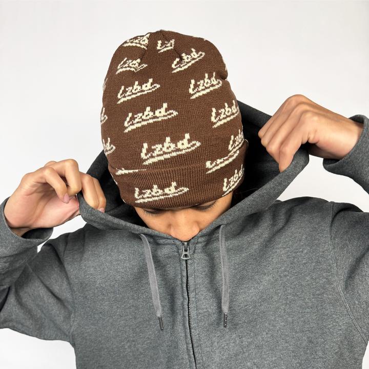 lazybread满印冷帽 提花工艺/腈纶材质/中等厚度/复古撞色针织帽