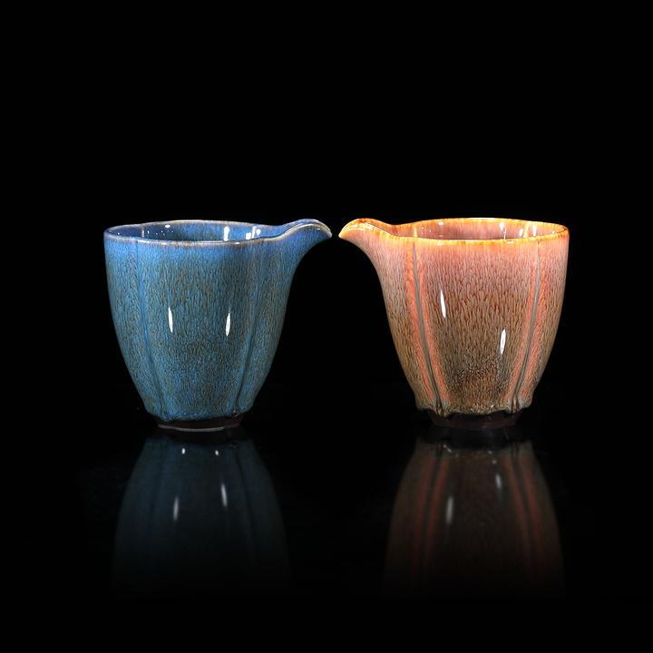 【宜景窑天目釉系列】海棠公道175CC紫砂原矿公道杯锁香