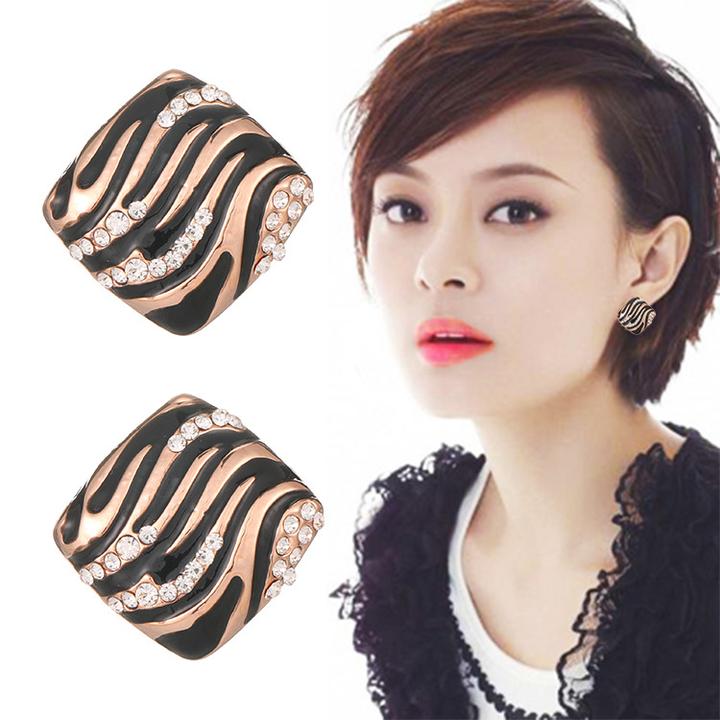 铜合金高级感小众设计轻奢冷淡风耳钉豹纹时尚个性耳环气质女耳饰