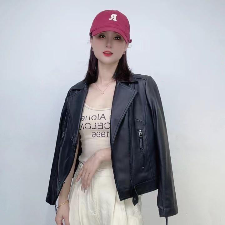 【真皮皮衣】绵羊皮女机车百搭显瘦真皮皮夹克外套女2024-20