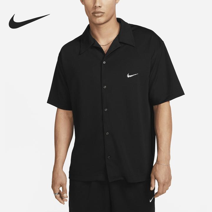 Nike/耐克正品运动男子休闲透气翻领简约系扣短袖FB6985-010