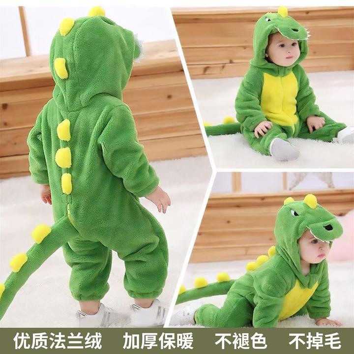 恐龙衣服春秋冬季婴儿连体衣网红男女儿童睡衣卡通动物家居连身服