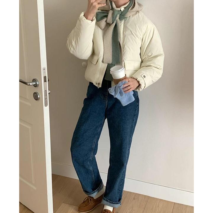 韩国东大门App*roach0.1经典百搭多色减龄翻领短款加厚羽绒服冬女