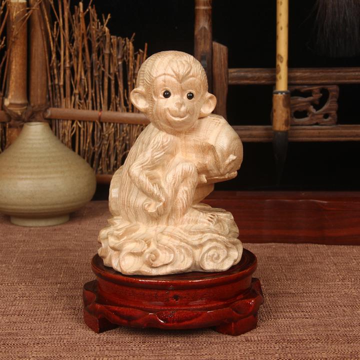 桃木雕刻摆件 桃木生肖精雕摆件  桃木十二生肖 桃木整料雕刻