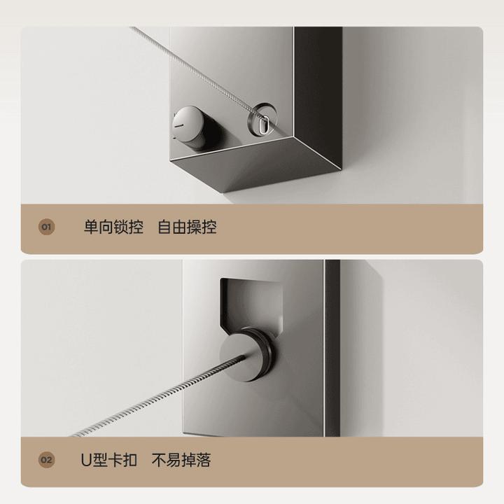 隐形晾衣绳收缩晾晒衣服神器室内免打孔卫生间伸缩阳台钢丝绳子架