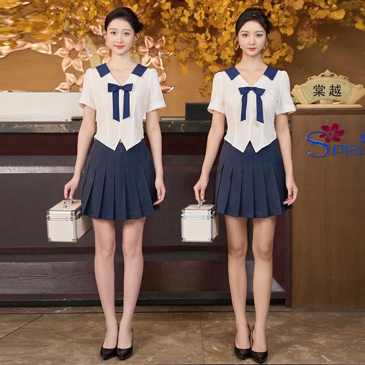 棠越秋冬足浴店新款时尚性感工作服足疗技师养生休闲裙裤套装3670