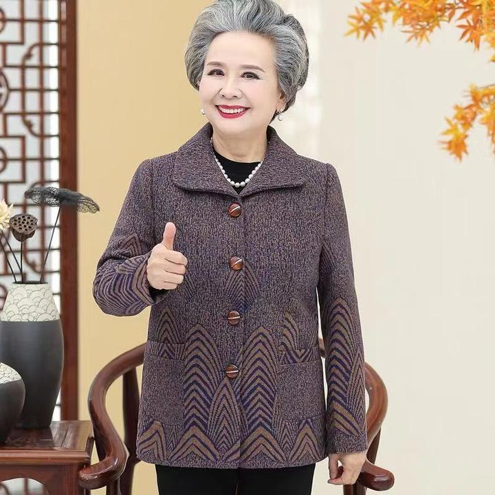 中老年春装外套洋气老年女装妈妈装秋冬女上衣60-70岁80太太衣服
