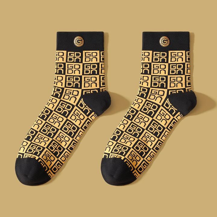 新款男士袜子棉质吸汗防臭抗菌透气中筒袜运动青年秋冬款长袜袋装