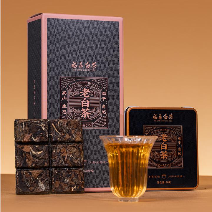 【到手一条】福鼎白茶贡眉寿眉老白茶枣香醇厚茶叶送礼老白茶小方片