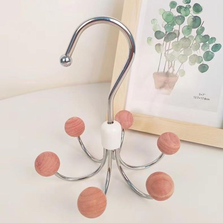 360°可旋转衣柜挂钩无痕家用简约多功能收纳神器寝室日用六爪挂