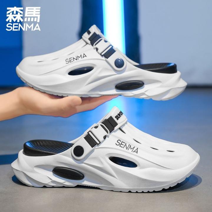 SENMA/森马夏季男士包头拖厚底防滑外穿凉鞋休闲透气沙滩潮凉拖鞋