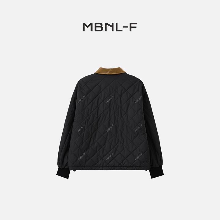 MBNL-F 2024F/W新品 拼色翻领棱形棉服外套 秦磊XM-YR10377