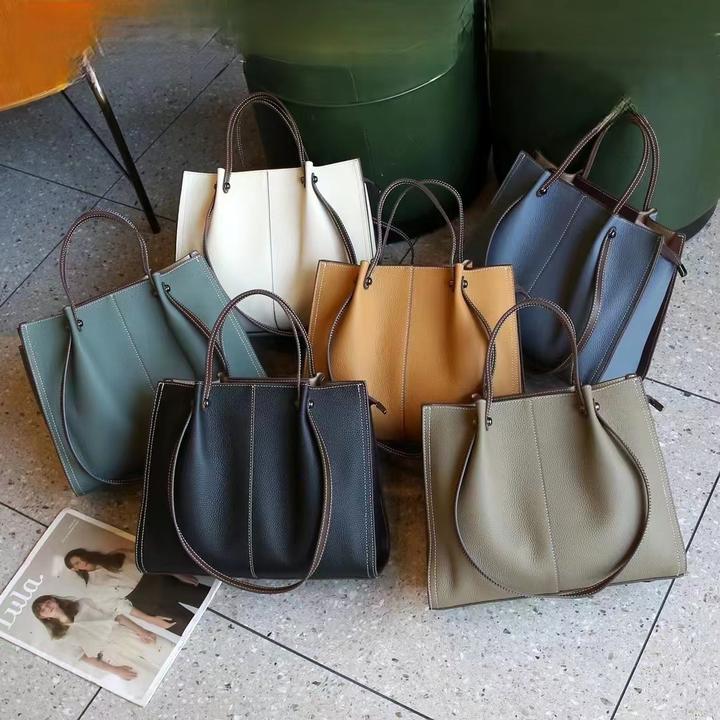头层牛皮 轻奢时尚百搭气质休闲通勤单间大容量托特包