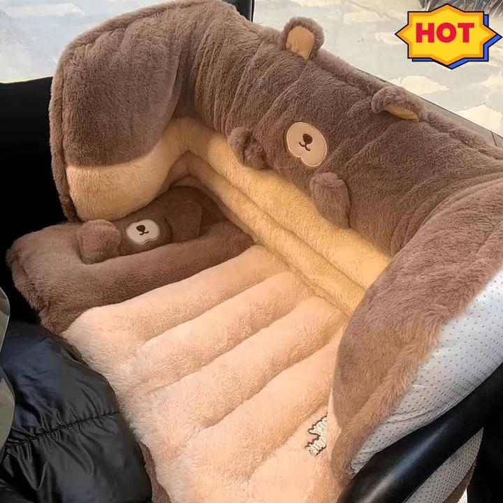 汽车坐垫冬季电动三轮车毛绒绒女生连体屁股垫汽车后排保暖车坐垫