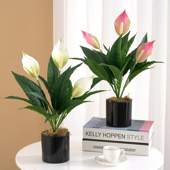 新品仿真绿植高档植物白掌仿真花把束一帆风顺假花绿植装饰
