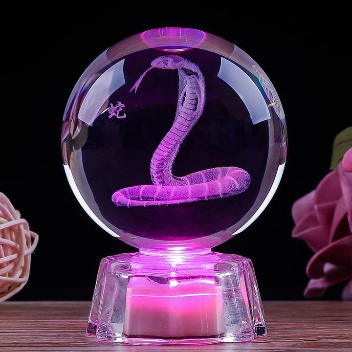 七彩十二生肖摆件创意发光水晶球高档生日礼物送儿子女朋友同学q