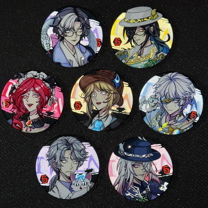 第5人格双闪反光吧唧微章园丁先知入殓师摄影师游戏周边同人谷子