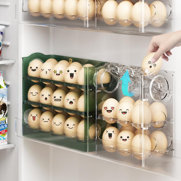 鸡蛋收纳盒厨房鸡蛋盒收纳神器冰箱侧门鸡蛋托翻转鸡蛋架省空间