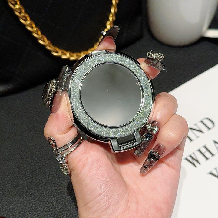 闪粉引磁背贴胶手机支架懒人桌面手机支架创意时尚镜面全透明个性