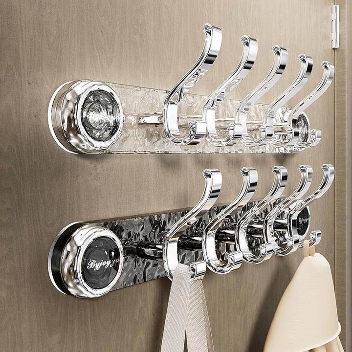 旋转波纹吸盘直排衣帽钩免打孔衣柜门后玄关强力承重置物衣帽挂架