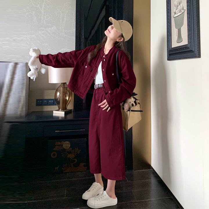 牛仔套装裙女2024早秋新款别致独特超好看复古港风又a又飒两件套