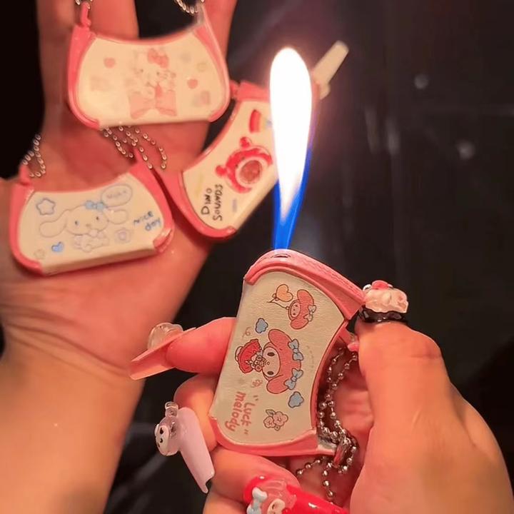 新款个性网红款女士手提包充气明火打火机创意可爱造型火机高颜值
