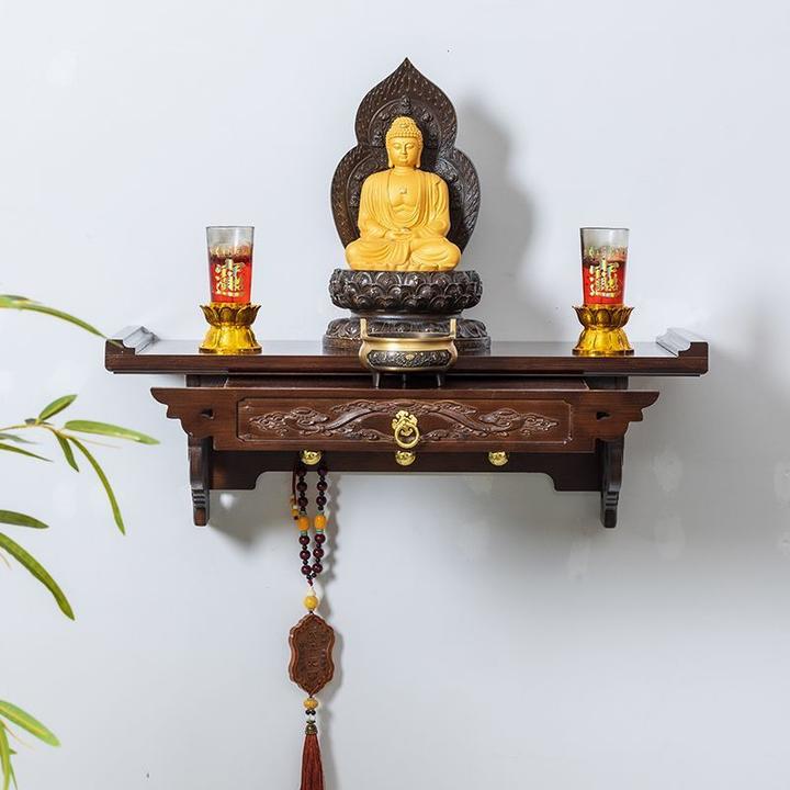 悬挂财神爷关公供奉桌壁挂式供台家用置物架小型香案家用神位桌台