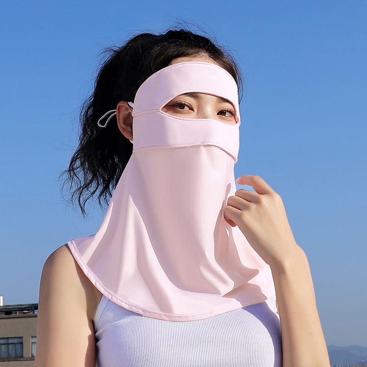夏季防晒面罩女全脸遮阳护颈口罩薄款透气骑行开车脸基尼心馨秀