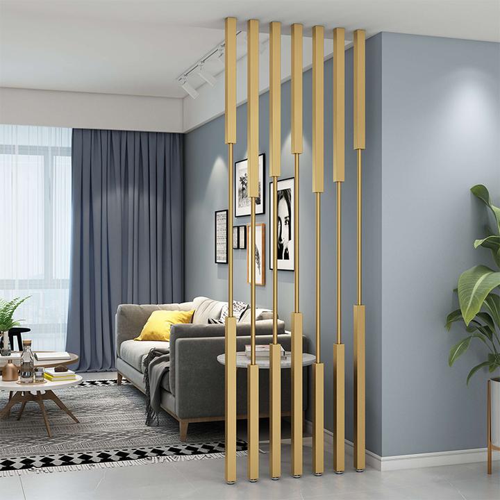 铁艺屏风隔断进门格栅立柱入户免打孔室内客厅轻奢现代简约不锈钢