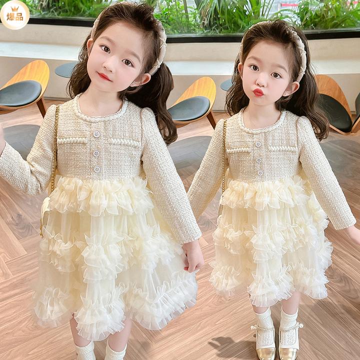 女宝裙子女童秋装连衣裙春秋洋气2024新款儿童蕾丝秋裙生日女孩风