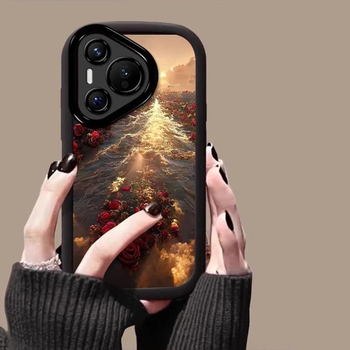 日落玫瑰适用华为pura70pro+手机壳mate60pro高级感p70ultra防摔