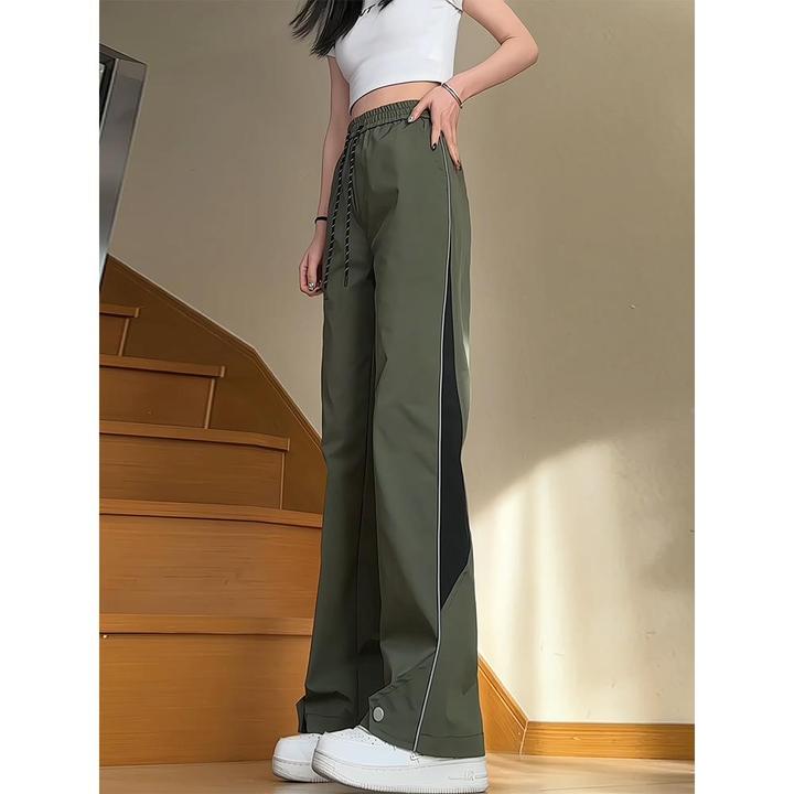 军绿防风防水软壳冲锋裤男女美式排扣高个子加长裤户外徒步登山裤