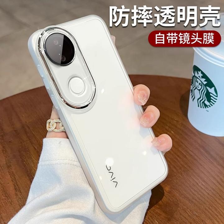 适用vivos20手机壳透明新款s20pro全包带镜头膜保护壳套防摔简约