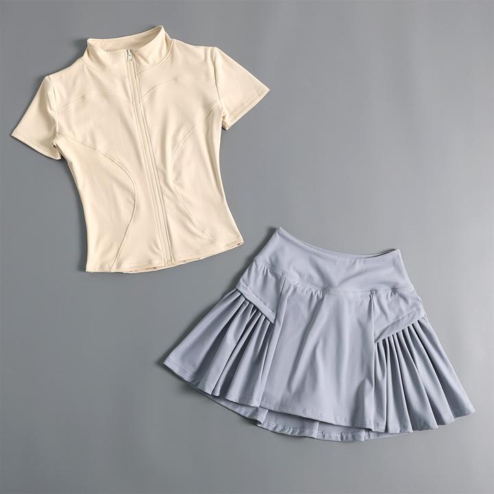 运动套装女夏季显瘦羽毛球健身衣普拉提训练户外晨跑步骑行瑜伽服