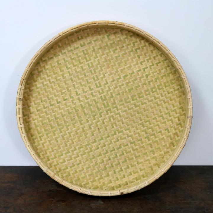 精编竹编篮子竹簸箕竹匾晾晒篮竹篮竹制品手工圆形收纳筐家用