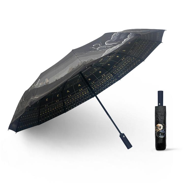 复古风太极八卦全自动伞晴雨两用雨伞学生遮阳防晒防紫外线太阳伞