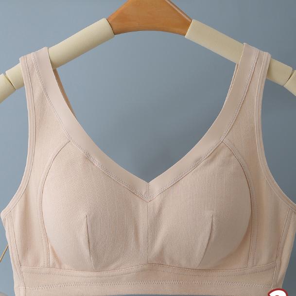 妈妈款内衣中年妇女性文胸无痕无钢圈背心式美背中老年人棉质胸罩