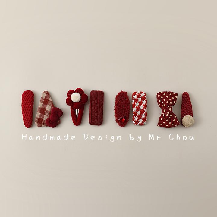 儿童发夹女2025新款宝宝红色蝴蝶结头饰BB夹女童新年发卡过年发饰